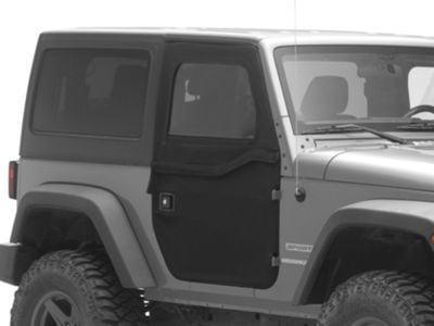 Bestop 2-Piece Full Fabric Front Doors; Black Twill (07-18 Jeep Wrangler JK)