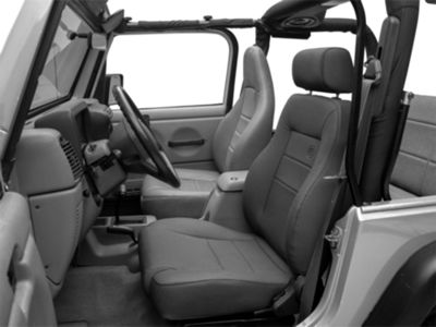 Bestop Trailmax II Pro All Vinyl Front Seat; Black Denim; Driver Side (76-06 Jeep CJ7, Wrangler YJ & TJ)