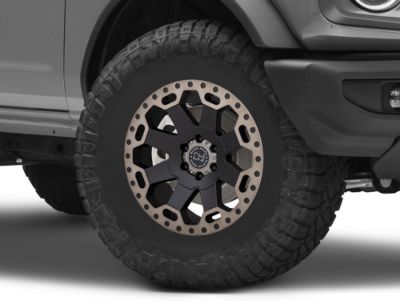 Black Rhino Warlord Matte Black with Machined Dark Tint Lip 6-Lug Wheel; 17x9; -12mm Offset (21-24 Bronco, Excluding Raptor)