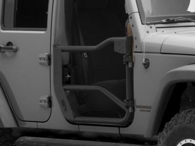 Body Armor 4x4 Front Tube Doors; Textured Black (07-18 Jeep Wrangler JK)