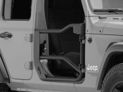 Body Armor 4x4 Front Tube Doors; Textured Black (18-24 Jeep Wrangler JL)
