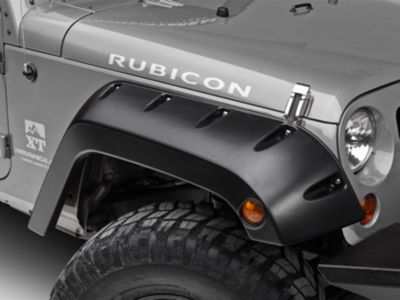 Bushwacker Factory Width Pocket Style Fender Flares; Front (07-18 Jeep Wrangler JK)