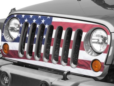 SEC10 Full Color American Flag Grille Decal (07-18 Jeep Wrangler JK)