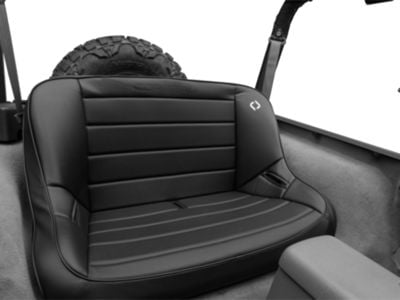 Corbeau 40-Inch Baja Bench Suspension Seat; Black Vinyl (97-06 Jeep Wrangler TJ)