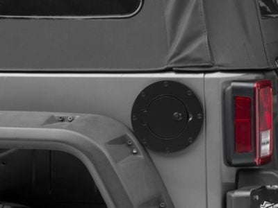 Locking Fuel Door; Black (97-06 Jeep Wrangler TJ; 07-18 Jeep Wrangler JK 4-Door)
