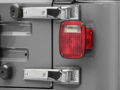 Tailgate Hinge Set; Stainless Steel (97-06 Jeep Wrangler TJ)