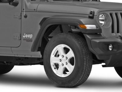 DV8 Offroad Front Aluminum Inner Fenders; Black (18-24 Jeep Wrangler JL)