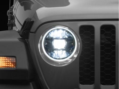 DV8 Offroad LED Headlights; Black Housing; Clear Lens (20-24 Jeep Gladiator JT)