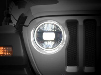 DV8 Offroad LED Headlights; Black Housing; Clear Lens (18-24 Jeep Wrangler JL)