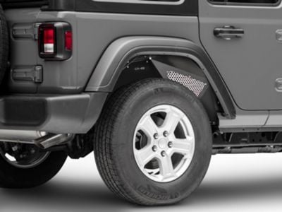 DV8 Offroad Rear Aluminum Inner Fenders; Black (18-24 Jeep Wrangler JL)