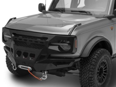 Fab Fours Front Full Width Grumper; Matte Black (21-24 Bronco, Excluding Raptor)