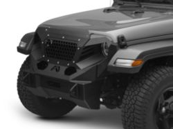 Fab Fours Front Stubby Grumper; Matte Black (18-25 Jeep Wrangler JL)