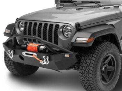 Fishbone Offroad Mid-Width Winch Front Bumper; Textured Black (20-24 Jeep Gladiator JT)