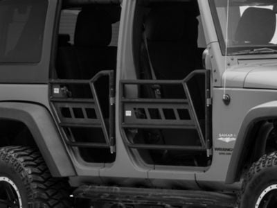 Fishbone Offroad Front and Rear Tube Doors; Textured Black (07-18 Jeep Wrangler JK 4-Door)