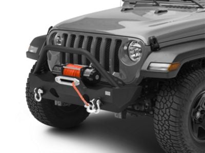 Fishbone Offroad Mako Stubby Front Bumper; Textured Black (18-24 Jeep Wrangler JL)