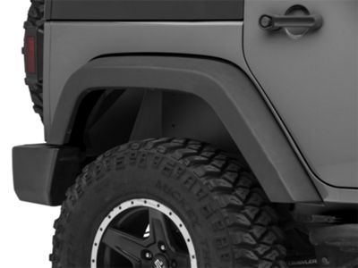 Fishbone Offroad Aluminum Inner Fenders; Rear; Black (07-18 Jeep Wrangler JK)