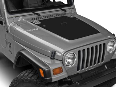 SEC10 Hood Decal; Matte Black (97-06 Jeep Wrangler TJ)