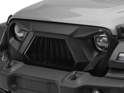 Angry Series Grille with Daytime Running Lights and Turn Signals; Matte Black (20-24 Jeep Gladiator JT)