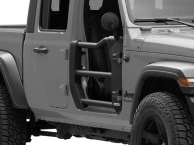 Go Rhino Trailline Front Tube Doors; Textured Black (20-26 Jeep Gladiator JT)