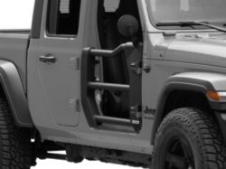 Go Rhino Trailline Front Tube Doors; Textured Black (20-25 Jeep Gladiator JT)