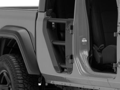 Go Rhino Trailline Rear Tube Doors; Textured Black (20-26 Jeep Gladiator JT)