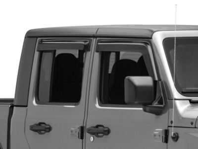 Ventguard Window Deflectors; Front and Rear; Smoked (20-24 Jeep Gladiator JT)