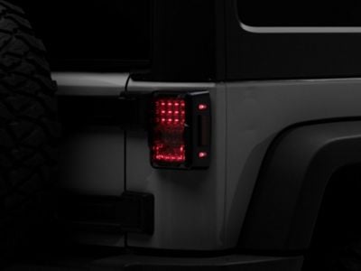 Destroyer Series LED Tail Lights; Black Housing; Smoked Lens (07-18 Jeep Wrangler JK)