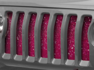Grille Insert; Bright Pink Fleck (18-24 Jeep Wrangler JL w/o TrailCam)