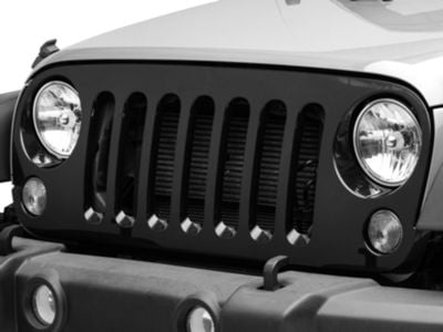 Replacement Grille; Matte Black (07-18 Jeep Wrangler JK)