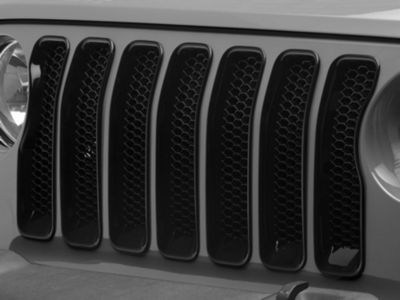 Jeep Wrangler Chrome Delete Grille Overlay; Gloss Black (18-26 Jeep
