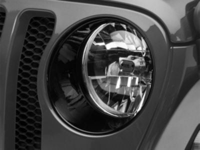 RedRock Headlight Trim; Black (18-24 Jeep Wrangler JL Sport)