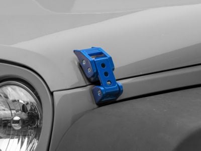 Hood Latches; Hydro Blue (07-18 Jeep Wrangler JK)