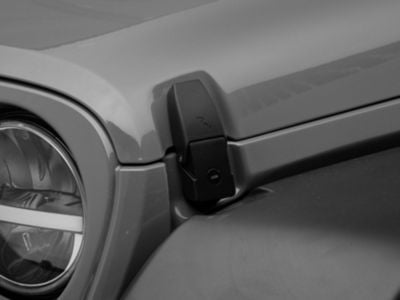 Locking Hood Catches; Black (18-24 Jeep Wrangler JL)