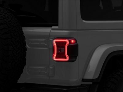Jeep Wrangler OEM Style Tail Light; Chrome Housing; Red