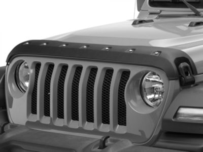 Premium Bolt-On Look Hood Deflector; Textured (18-24 Jeep Wrangler JL)