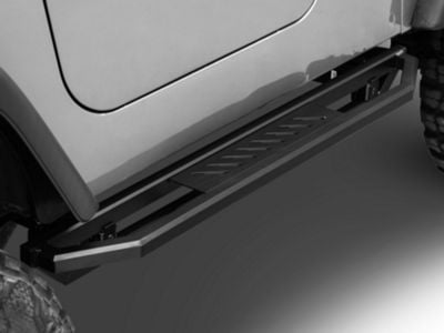 Jeep Wrangler Rocker Armor Side Step Bars; Matte Black (87