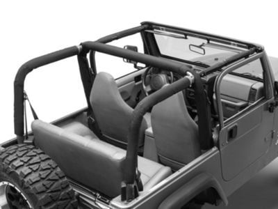 Roll Bar Pad Kit; Black Denim (97-02 Jeep Wrangler TJ)