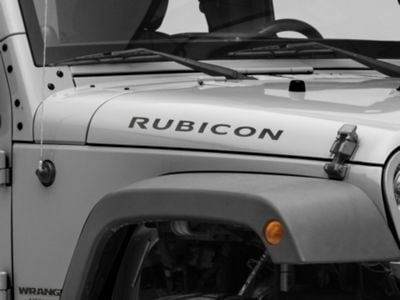 Jeep Licensed by RedRock Rubicon Hood Logo; Matte Black (07-18 Jeep Wrangler JK)