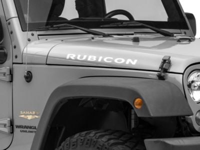 Jeep Licensed by RedRock Rubicon Hood Logo; Silver (07-18 Jeep Wrangler JK)