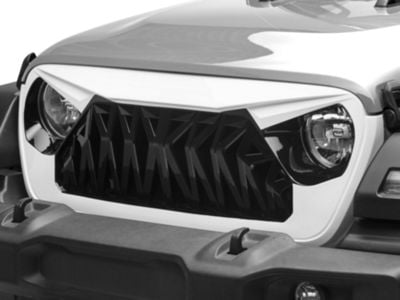 American Modified Shark Grille; Black and White (18-24 Jeep Wrangler JL)