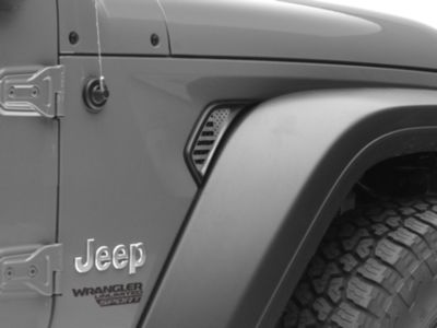 American Flag Side Vent Grille; Brushed (18-24 Jeep Wrangler JL)
