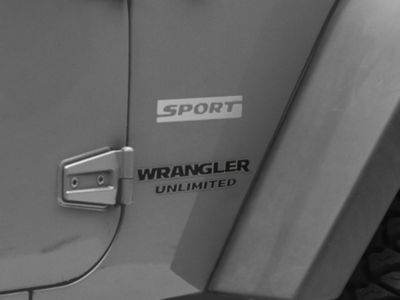 Jeep Licensed by RedRock Sport Side Logo; Silver (87-18 Jeep Wrangler YJ, TJ & JK)