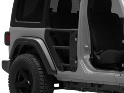 Go Rhino Trailline Rear Tube Doors; Textured Black (18-26 Jeep Wrangler JL 4-Door)