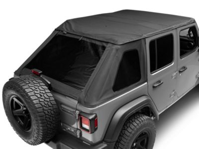 レンページ Jeep Wrangler TrailView Frameless Fastback Soft Top; Black