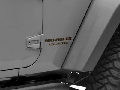Jeep Licensed by RedRock Wrangler Side Logo; Matte Black (87-18 Jeep Wrangler YJ, TJ & JK)