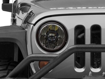 KC HiLiTES 7-Inch Gravity Pro LED Headlight; Black Housing; Clear Lens (07-18 Jeep Wrangler JK)