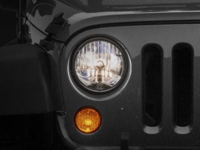 KC HiLiTES H4 Headlight Conversion Kit; Chrome Housing; Clear Lens (07-18 Jeep Wrangler JK)