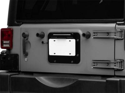 BackSide License Plate Mount; Textured Black (10-18 Jeep Wrangler JK)