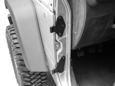 Body Door Hinge Set; Gloss Black (07-18 Jeep Wrangler JK 2-Door)