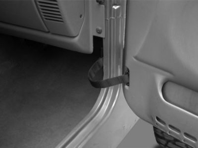 Door Strap Kit; Black Powder Coated Stainless Steel (97-06 Jeep Wrangler TJ)
